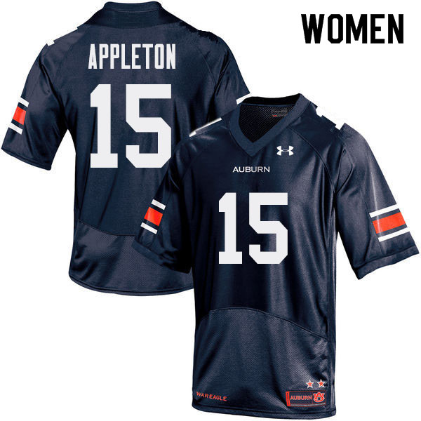Women Auburn Tigers #15 Wil Appleton College Football Jerseys Sale-Navy